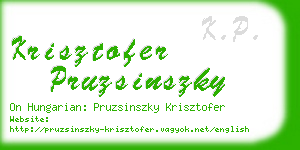 krisztofer pruzsinszky business card